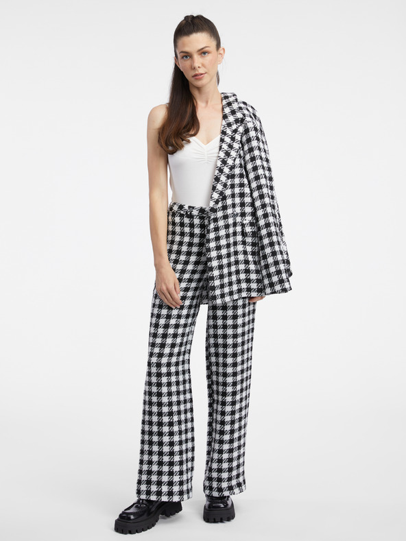 Orsay ORSAY fehér-fekete mintás női nadrág