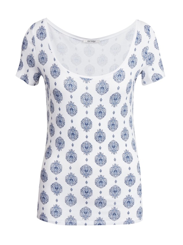 Orsay ORSAY kék-fehér mintás póló