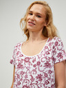 Orsay ORSAY borszínű-fehér mintás póló