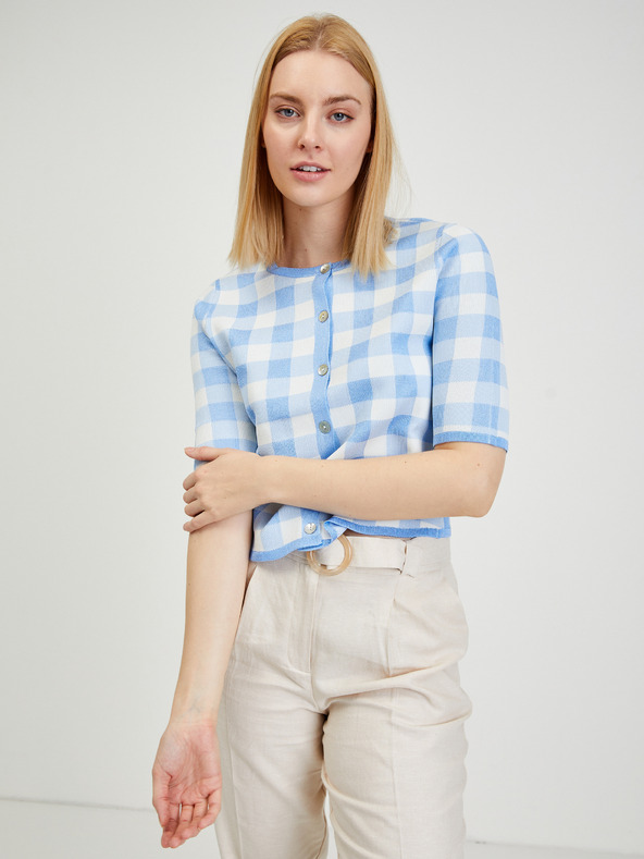 Orsay ORSAY világoskék kockás női kardigán
