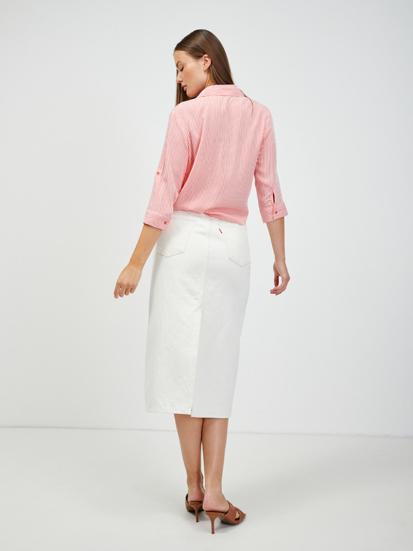 Orsay ORSAY fehér-piros csíkos női blúz csomóra kötve