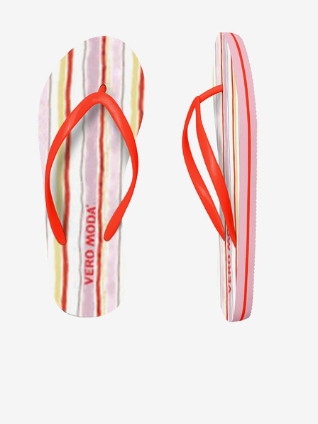 Vero Moda Rózsaszín és piros csíkos flip flop VERO MODA Selma