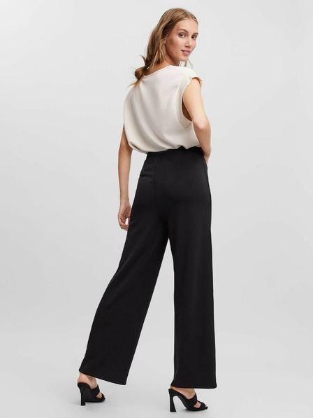Vero Moda Fekete széles szárú nadrág VERO MODA Silky