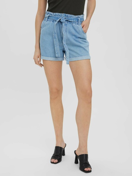 Vero Moda Világoskék farmer rövidnadrág nyakkendővel VERO MODA Tamira