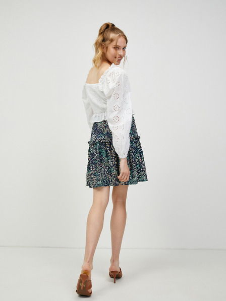 Vero Moda Fehér, perforált, ballon ujjú kivágott blúz VERO MODA Naima Naima