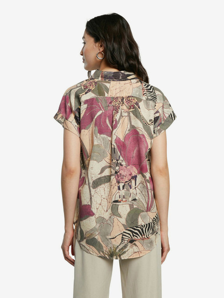 Desigual Bézs színű női Desigual Cam Etnican mintás póló