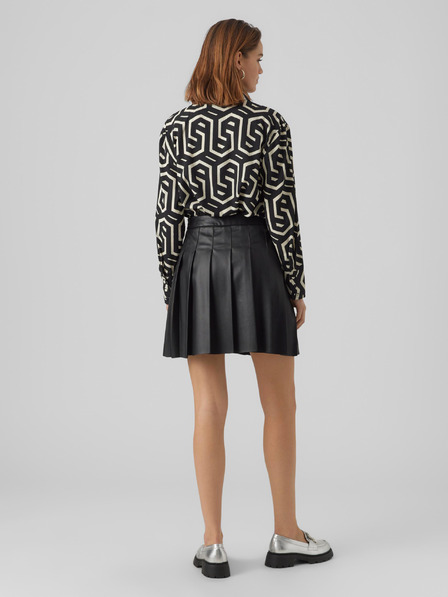 Vero Moda Fekete női VERO MODA Naomi bőrszoknya VERO MODA Naomi