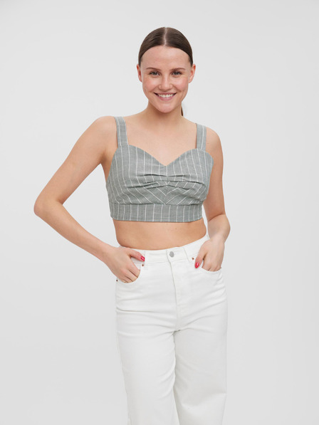 Vero Moda Világosszürke csíkos pántos crop top VERO MODA Serena Serena