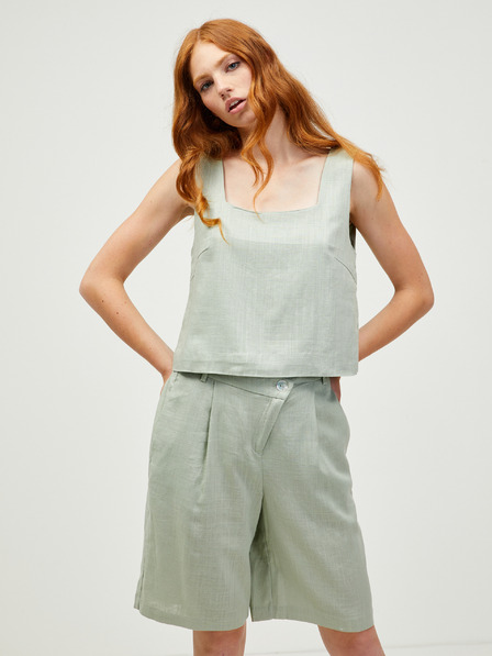 Vero Moda Világoszöld, laza, kivágott pulóver VERO MODA Josie