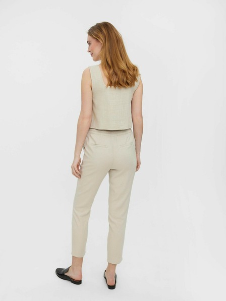 Vero Moda Bézs színű, laza, szabott pulóver VERO MODA Josie