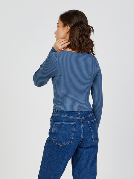 TALLY WEiJL Kék női bordázott crop top TALLY WEiJL