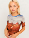 TALLY WEiJL Kék és barna színű, áttetsző crop top TALLY WEiJL