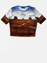 TALLY WEiJL Kék és barna színű, áttetsző crop top TALLY WEiJL
