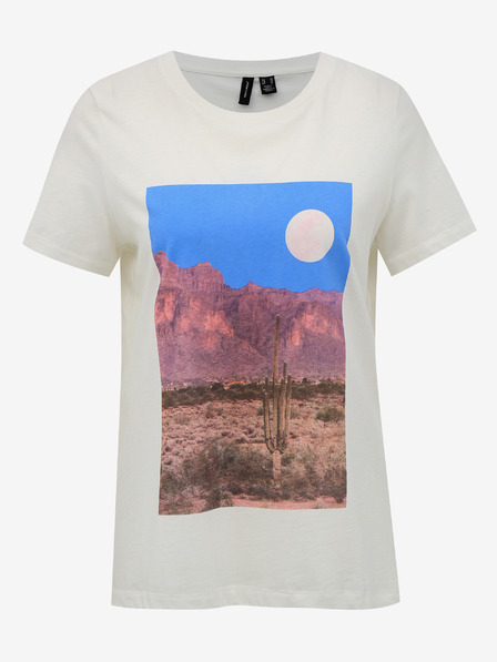Vero Moda Fehér VERO MODA Desert print póló