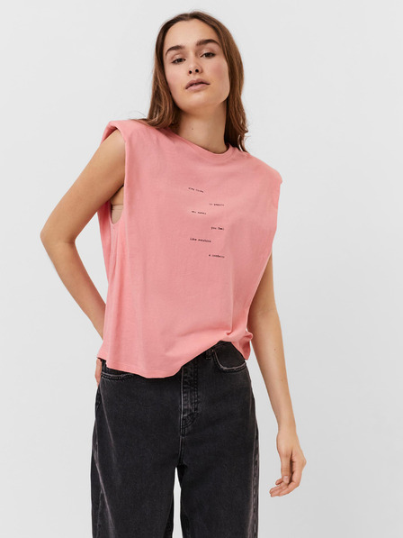 Vero Moda Rózsaszín póló VERO MODA Hollie-val