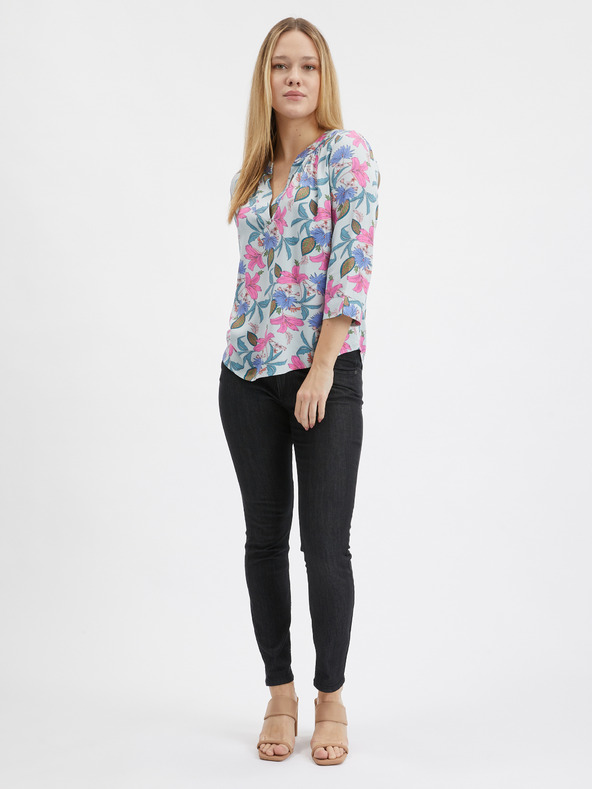 Orsay ORSAY világos kék női virágmintás blúz