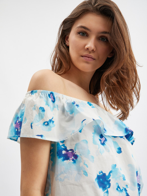 Orsay ORSAY kék-fehér női virágminás blúz