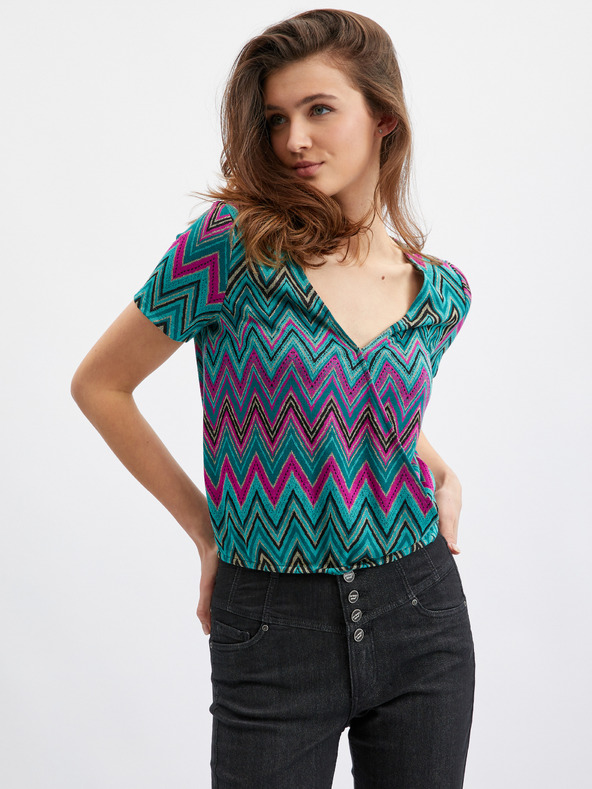 Orsay ORSAY rózsaszín-zöld női mintás póló