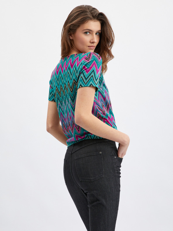 Orsay ORSAY rózsaszín-zöld női mintás póló