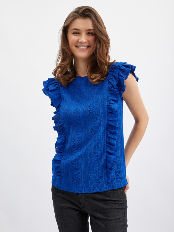 Orsay ORSAY kék fodros női póló