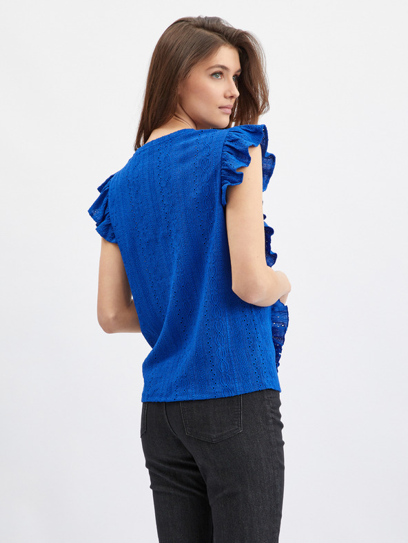 Orsay ORSAY kék fodros női póló