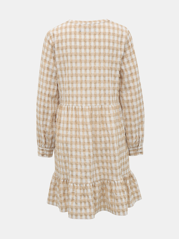 Vero Moda Fehér és bézs színű kockás VERO MODA Kimi ruha