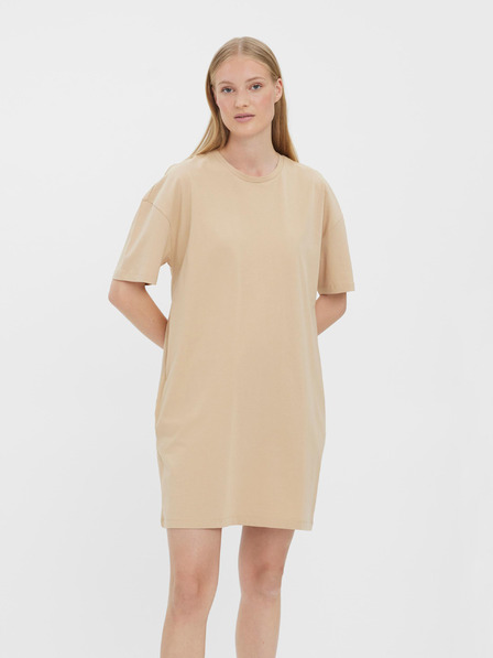 Vero Moda Bézs színű, rövid, zsebes alapruha VERO MODA Nella Nella