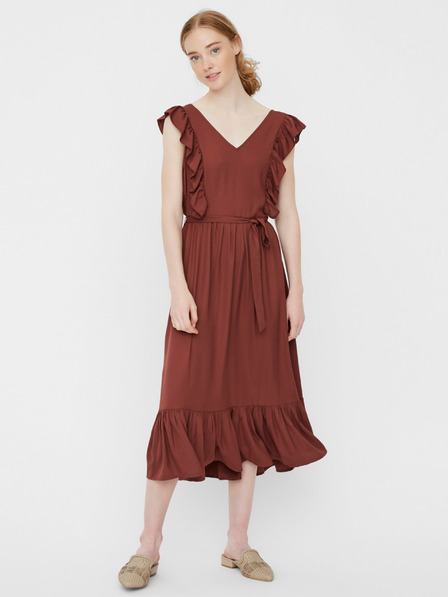 Vero Moda Barna midi ruha VERO MODA Odette