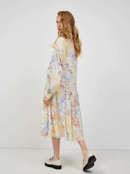 Vero Moda Krémszínű virágos midi ruha VERO MODA Sally Sally