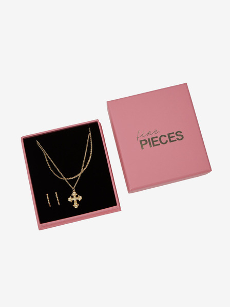 Pieces Női fülbevaló és nyaklánc szett arany színben Pieces Mana