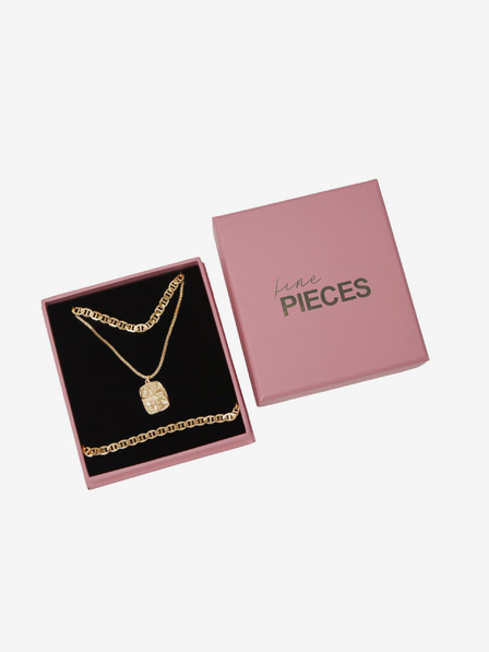 Pieces Pieces Myrsa női arany színű karkötő és nyaklánc szett