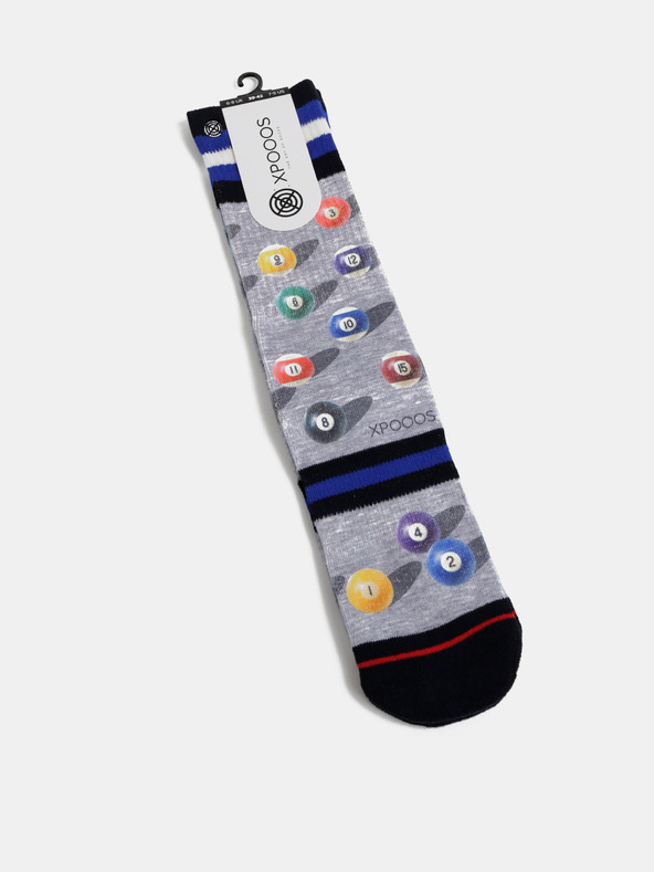 XPOOOS Szürke férfi mintás zokni XPOOOS