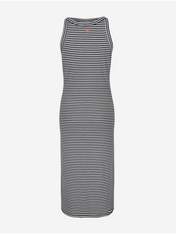O'Neill O'Neill fehér-fekete női csíkos midi ruha Rib