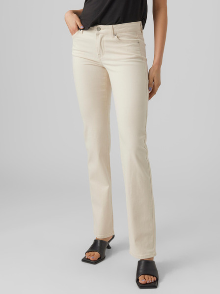 Vero Moda Krémszínű női egyenes szabású farmernadrág VERO MODA Daf