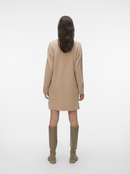Vero Moda Bézs női VERO MODA Goldneedle pulóver ruha