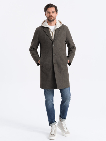 Ombre Clothing Sötétzöld férfi könnyű kabát Ombre ruházat