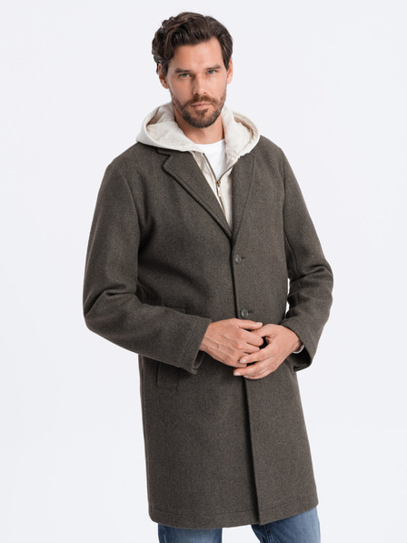 Ombre Clothing Sötétzöld férfi könnyű kabát Ombre ruházat
