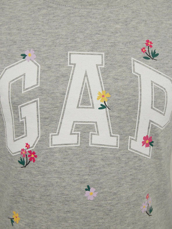 GAP Dětské tričko organic logo a květy GAP