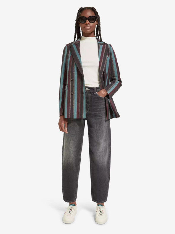 Scotch & Soda Zöld-fekete női csíkos kabát Scotch & Soda Scotch & Soda