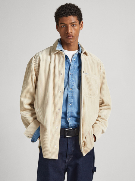 Pepe Jeans Krém Férfi kordbársony ing Pepe Jeans Devon Cord
