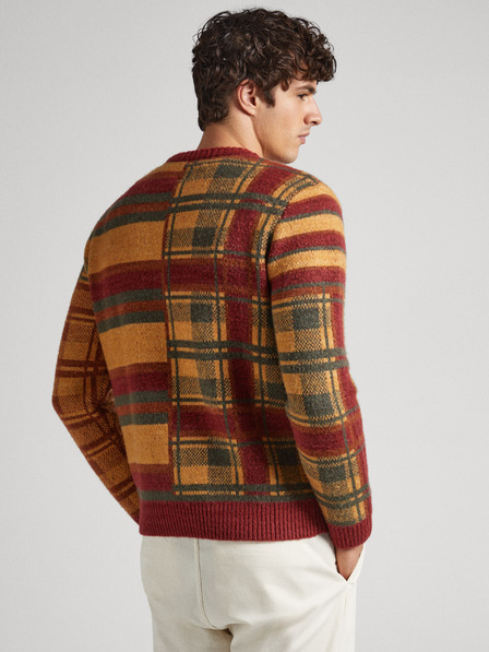 Pepe Jeans Tégla férfi mintás pulóver Pepe Jeans Stenet