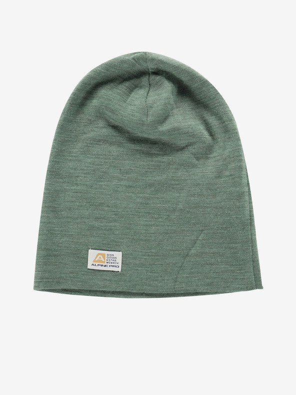 ALPINE PRO Zöld merinó gyapjú téli sapka ALPINE PRO Bedade
