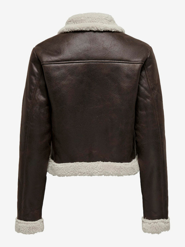 ONLY Sötétbarna női műszőrme kabát ONLY Betty