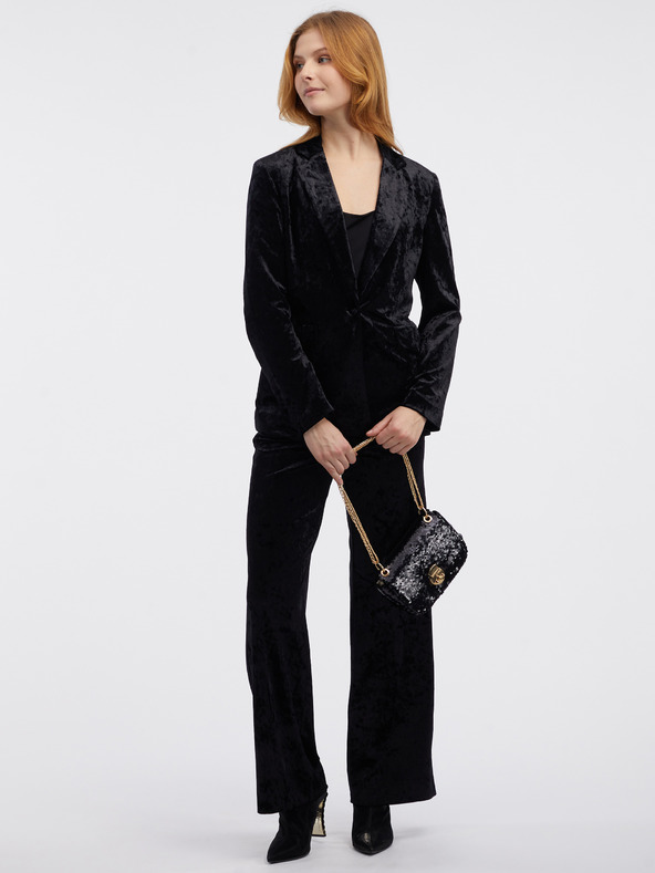 Orsay ORSAY fekete női bársony kabát