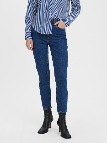 Vero Moda Sötétkék női egyenes szabású, kivágott női farmer VERO MODA Brenda Brenda