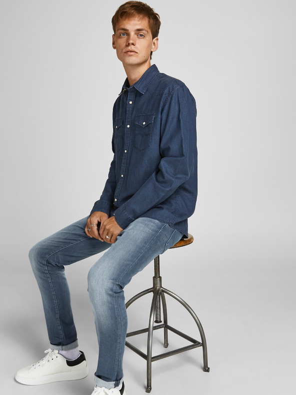 Jack & Jones Kék skinny farmer Jack & Jones Glenn