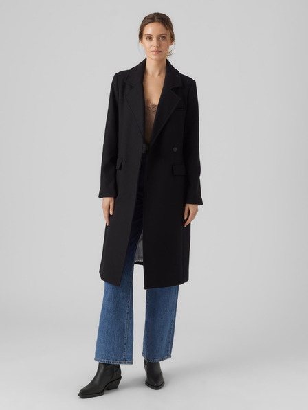 Vero Moda VERO MODA Reno fekete női gyapjú keverék kabát VERO MODA Reno