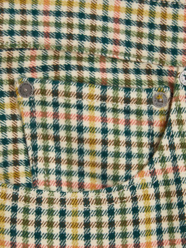 Levi's® Levi's® sárga és zöld színű női kockás nadrág, rövidre szabva