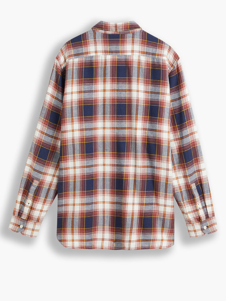 Levi's® Fehér és kék uniszex kockás Levi's® Jackson Worker póló
