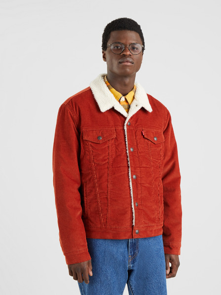 Levi's® Tégla színű férfi Levi's® Sherpa Trucker kordbársony kabát